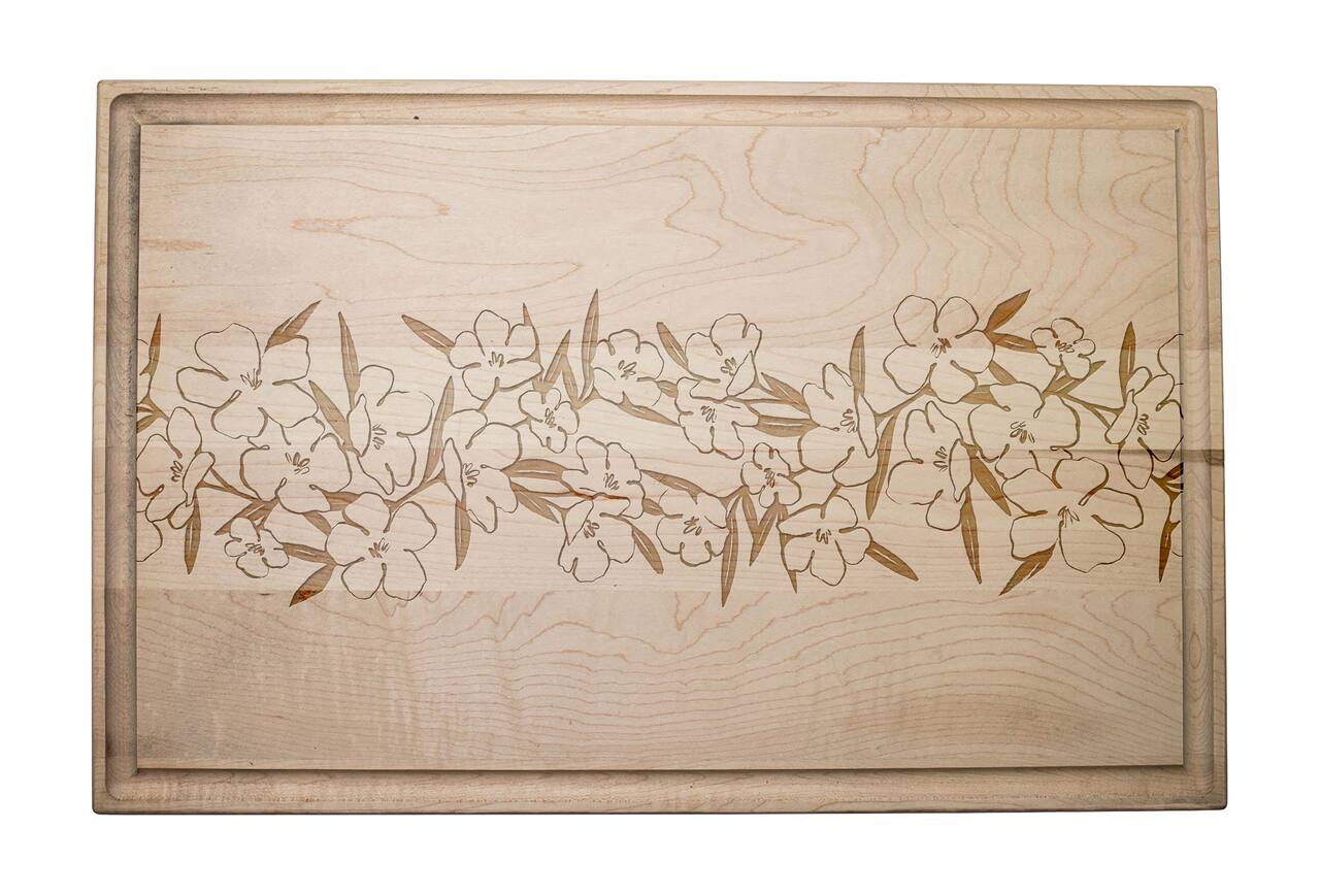 Floral Center Band 17" x 11" Maple Cutting Board